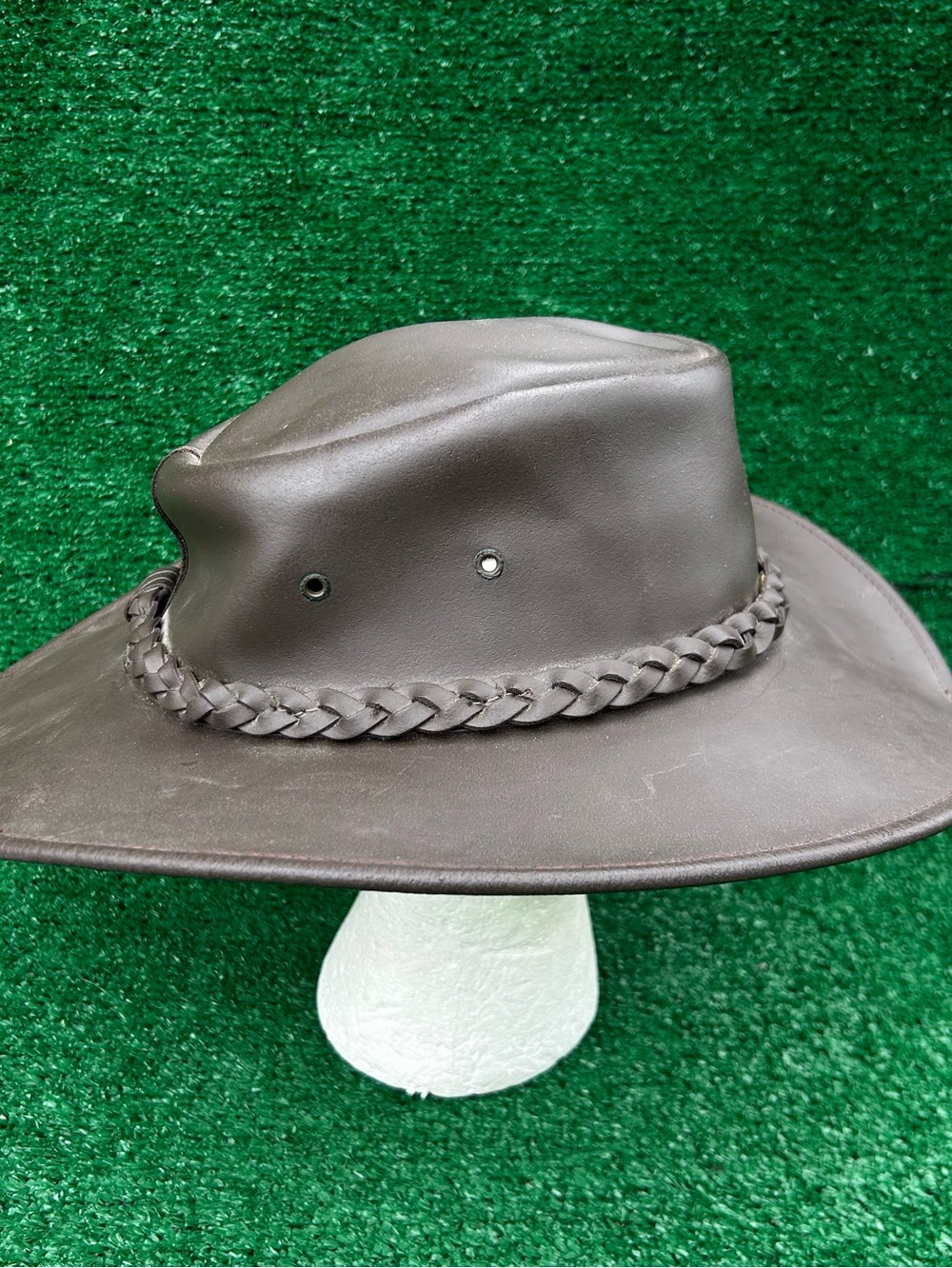 Vintage Henschel X Wilsons Leather Australian Hat Brown XL Full Brim USA Made